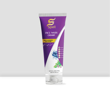 Tube of Spell Face Wash Creamy on a white background
