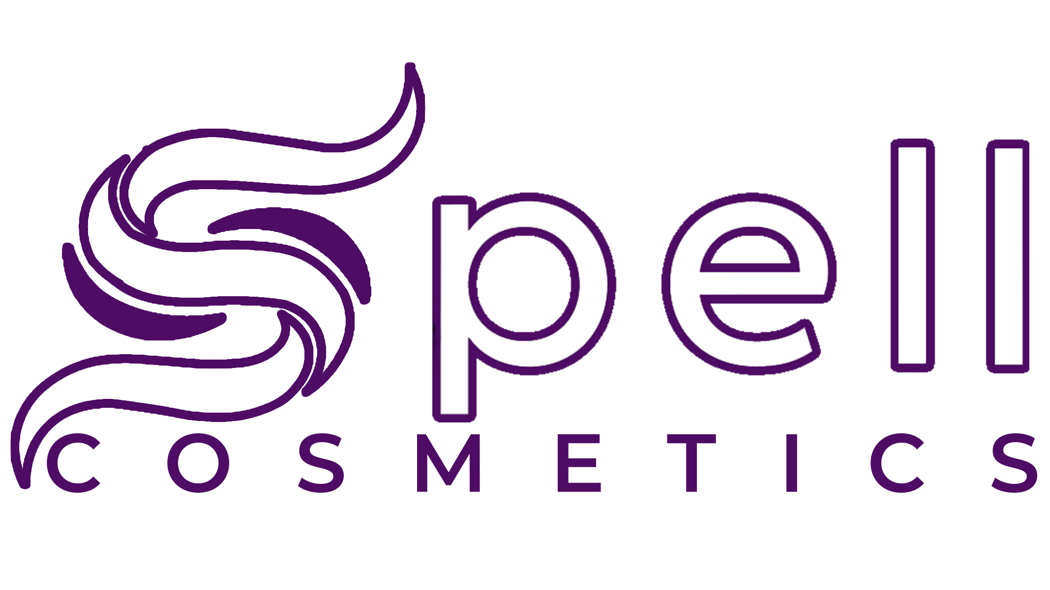 Logo of Spell Cosmetics with a stylized 'S' on a white background